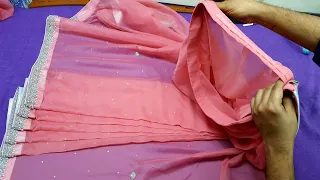 perfect saree plates complete process and saree belt stitching very easy u0026 perfect method
