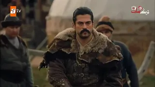 دخول عثمان ابن ارطغرل الى القبيلة اسقاط ودهس راية المغول مشهد رهيب مترجم جودة عالية HD 