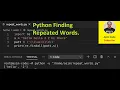 Python Finding Repeated Words