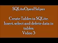 SQLite Tutorial Create Tables Insert select delete data in tables 3