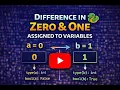 Day 60 Days Python Series Difference between assigning 0 and 1 to a variableIn Python