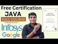 Infosys Free Java Certification Full Course With Certificate Google Learn Java Java DSA Free