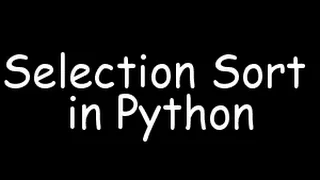 Selection Sort in Python