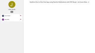 Realtime One to One Chat App using Ratchet WebSockets with PHP Mysql - List Users Data