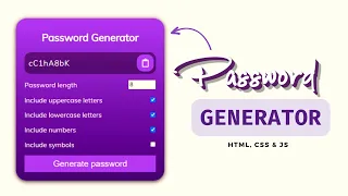 Password Generator App Using HTML CSS JS