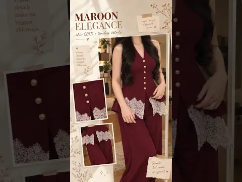 Maroon elegance with a feminine touch! β€οΈβ¨ #MaroonOutfit #SetelanWanita #ElegantStyle #OOTDWanita