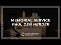 Paul Den Herder memorial