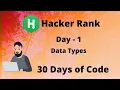 Hacker Rank 30 days of code Day 1 Data Types code solution