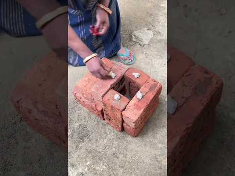 No Mud Needed! Make Brick Stove in Seconds 🔥 #shorts
