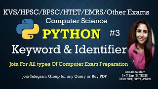 Python Tokens Python Keyword Python Identifier Python Character Set PGT Exam By Chealsha Mam