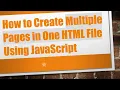 How to Create Multiple Pages in One HTML File Using JavaScript