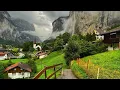 Download Lagu Lauterbrunnen, Switzerland - Rainy walk in the most beautiful Swiss village - Fairytale village