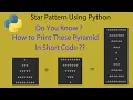 Python Pattern Programs Printing Stars in Pyramid Shape In Hindi Python pyramid pattern