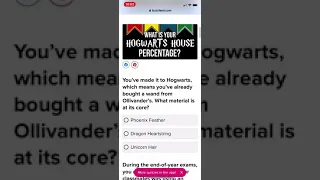 Taking a buzzfeed hogwarts house quiz read description