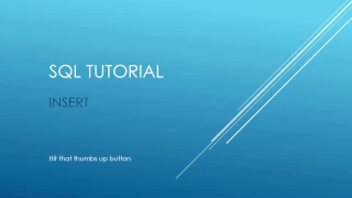 SQL Tutorial - INSERT