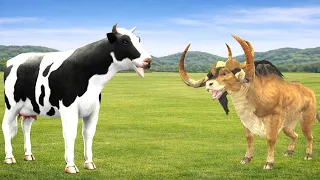 Mammoth Elephant Saves the Animals | Cow and Buffalo's Great Escape from the Lion Tiger