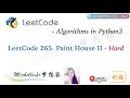 LeetCode in Python 265 Paint House II Hard DP - Day 3