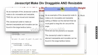 JS JAVASCRIPT RESIZABLE DIV DRAGGABLE DIV - Simple Short JSCode to Make Element Draggable Resize