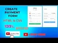Create payment Login form using html css payment form for begineers 2023 expertcoding3624