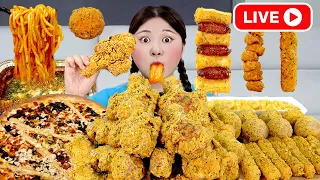 LIVE Spicy Fried Chicken Mukbang 하이유의 치킨 사이드 전메뉴 먹방🐔! Chicken Spicy Fire Noodles | HIU 하이유