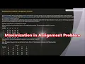 Maximization in Assignment Problem