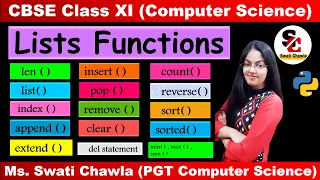 List Functions in Python List Methods in Python Python List Manipulation Class 11