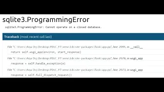 sqlite3 Programming Error Cannot operate on a closed database Python Sqlite3 Aryadrj IT