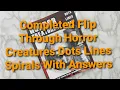 COMPLETED COLORING BOOK Horror Creatures Dots Lines Spirals With Answers