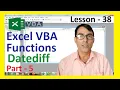 Excel VBA Functions Datediff in excel VBA Excel VBA for beginners - 38