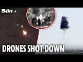 Download Lagu Dramatic moment Israel shoots down Houthi drones \u0026 missiles as sirens blare out