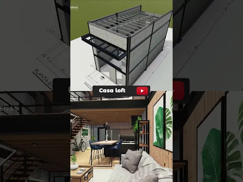 Asi es una casa tipo loft Indistrial 🏡