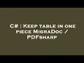 C Keep table in one piece MigraDoc PDFsharp
