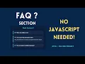 Create a Clean FAQ Section Using Only HTML CSS No JavaScript