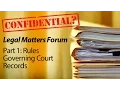 Public Records Part 1 Rules Governing Court Records
