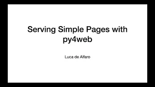 Serving simple pages with py4web