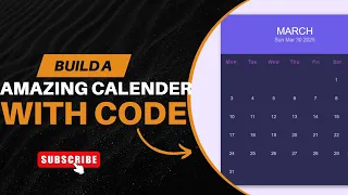 Build Your Own Calendar App with HTML CSS JavaScript Beginner Friendly