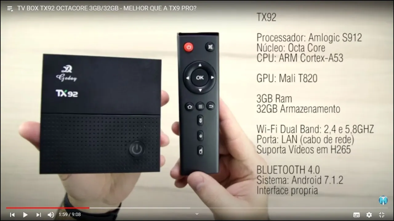 Comprei uma TV BOX TX92 OCTACORE 3GB/32GB