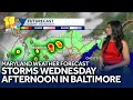 Hot and humid with a chance of thunderstorms Wednesday