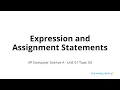 01 03 - Expression and Assignment Statements Math Operators