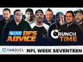 FANDUEL DRAFTKINGS LIVE NFL DFS PICKS STRATEGY WEEK 17