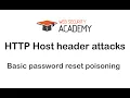 Portswigger Web academy HTTP Host header attacks Basic password reset poisoning