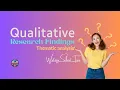 Writing Your Dissertation Findings Chapter Thematic analysis in qualitative research