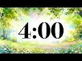 4 Minute Timer Watercolor Nature Meadow Gentle Piano Music for Focus Study Classrooms