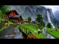 Lagu Rainfall in Swiss Villages - Rainy Day in Heavenly Beautiful Alpine Villages Countryside