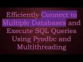 Efficiently Connect to Multiple Databases and Execute SQL Queries Using Pyodbc and Multithreading