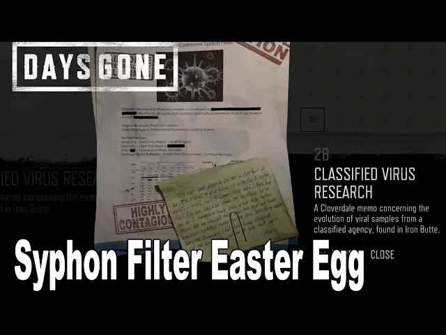 Days Gone - Syphon Filter Easter Egg [HD 1080P]