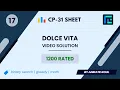 Dolce Vita Solution 1200 Rated TLE CP-31 Sheet Best Codeforces Problems