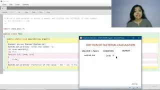 CALCULATE FACTORIAL OF A NUMBER IN JAVA STEP BY STEP EXPLANATION WITH SIMPLE EXAMPLE AND DRY RUN