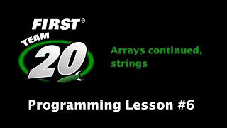 Team 20 Programming - 2021 Java Lesson 6