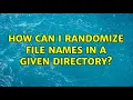 How can I randomize file names in a given directory 3 Solutions